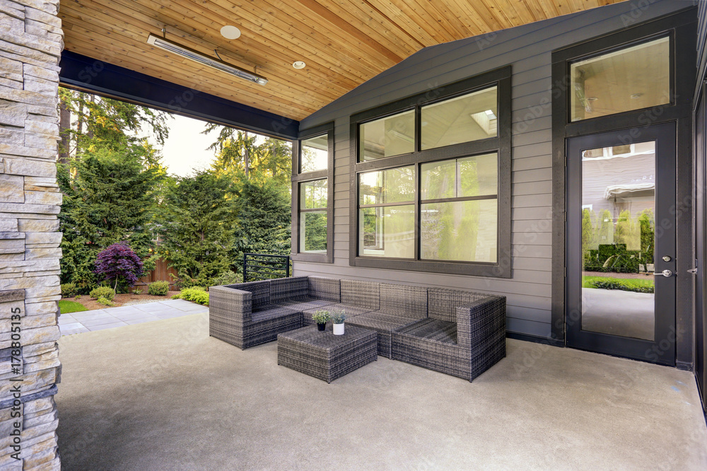 Exterior of Modern Home with affordable Hurricane Windows.