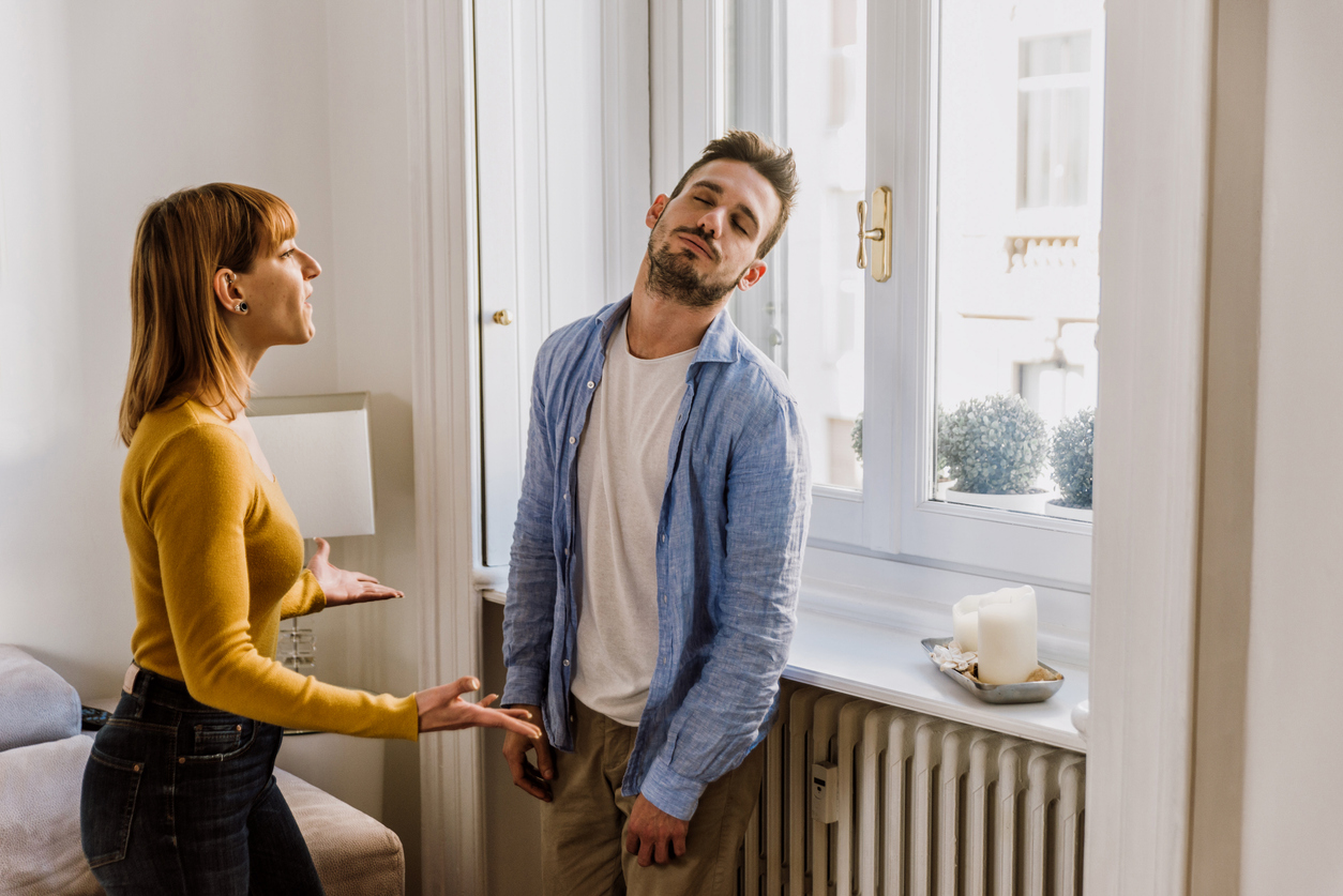 A young couple having an argument.