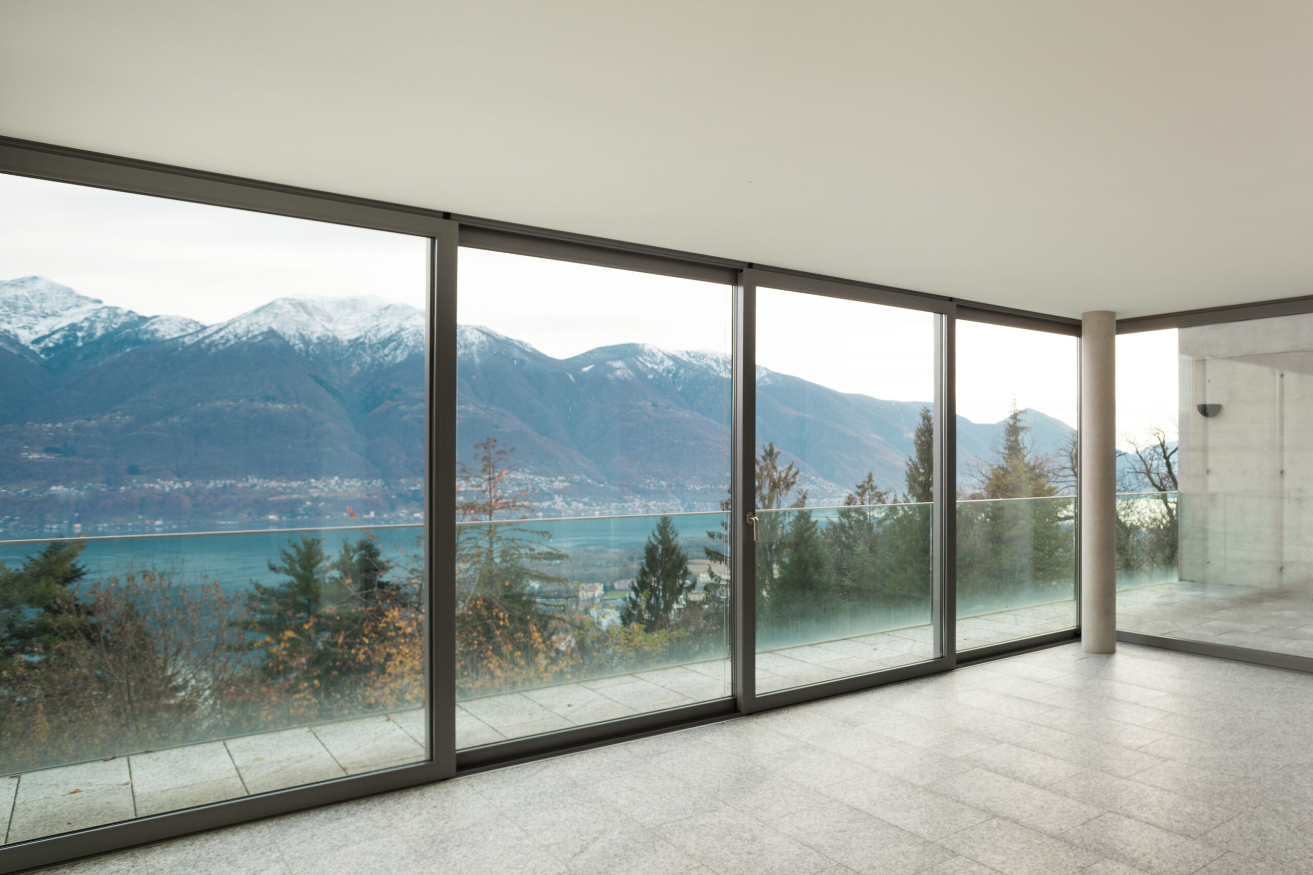 Modern architecture, wide apartment, room with affordable Hurricane Windows.